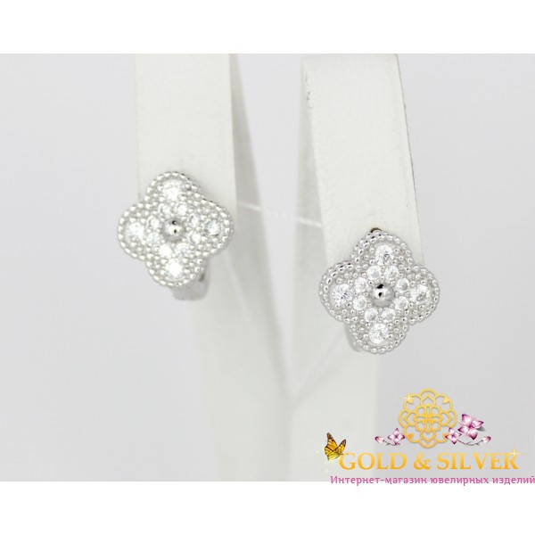 Жіночі сережки срібні "Конюшина" 1134632 , Gold &amp Silver Gold & Silver, Украина